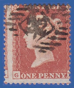 W47 GB QV 1855 1d PLACA ROJA MARRÓN 194 GH SG22 FU EN LONDRES CAT 300 £ - Imagen 1 de 2