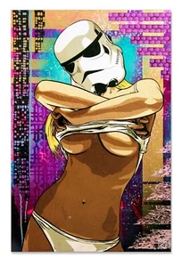 "Don't Be Afraid To Use Some FORCE" Star Wars pin-up canvas print, 24x36 inches - Picture 1 of 1