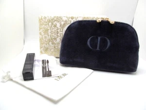 New Dior Beauty Holiday 2023 Navy Blue Makeup Bag Case Logo Drawstring & Mascara - Picture 1 of 6