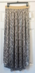 LuLaRoe Skirt Large Mesh Brown and Gold Metallic Print Maxi Elastic Waist NWT - Picture 1 of 16