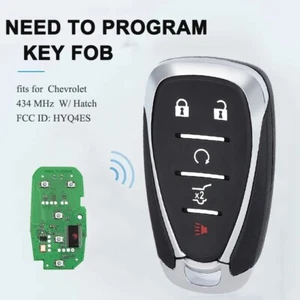 Fits For 2021-2023 Chevrolet Smart Key 5Buttons Fob W/ Hatch FCC# HYQ4ES Remote - Picture 1 of 8