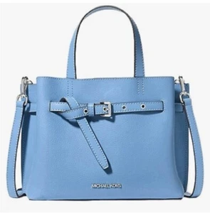 MICHAEL KORS Emilia Small Leather Satchel Crossbody NWT South Pacific Blue - Picture 1 of 10