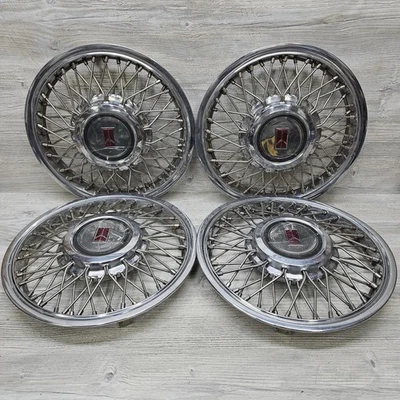 1984–1987 年 Oldsmobile Cutlass Ciera 14 英寸钢丝车轮盖轮毂盖原始设备制造商 4 件套 — 第 1/4 张图片