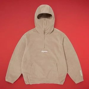 SUPREME NY POLARTEC® FACEMASK HALF ZIP HOODED SWEATSHIRT • FW24 • Taupe • Small - Picture 1 of 4