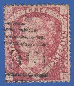 GB QV 1870 1.5d LAKE RED PLATE 3 JD SG52 GU - Bild 1 von 2