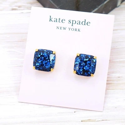 Kate Spade new york Square Blue Color Glitter Stud Earrings - Image 1 of 2