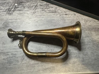 Vintage Decorative Brass Copper Bugle Horn Scout Military Cavalry  - Image 1 of 4