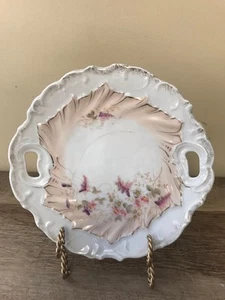 Vintage China 9.5” Round Serving Plate Porcelain Peach Gold Purple Retired - Picture 1 of 3