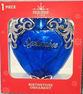 HOLIDAY TIME SEPTEMBER BLUE SAPPHIRE BIRTHSTONE CHRISTMAS ORNAMENT 2025 NEW - Picture 1 of 3