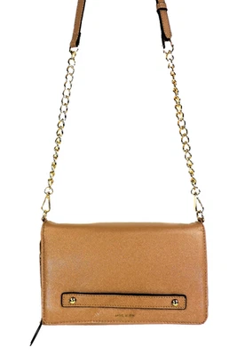 ANNE KLEIN Crossbody Bag Wallet Organizer Purse Tan Faux Leather Zip Around NEW - Image 1 of 4