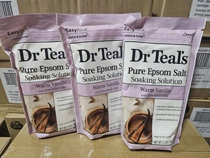 3 Dr Teals Limited Edition Epsom Salt Warm Vanilla With Essential Oils 2lbs - Picture 1 of 2