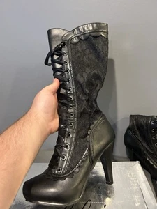 Ellie 4" Absatz Kniehohe Stiefel Erwachsene Damenschuhe Halloween 414/Mary - Bild 1 von 8