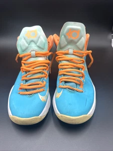 Nike KD 5 Easter Youth Basketball Shoes Blue Orange Size 5.5Y - Picture 1 of 6