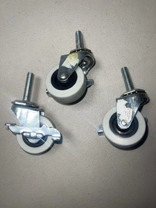 3er Set Lenkrollen mit Bremsen - Gewindevorbau - Schwerlast - Bild 1 von 2