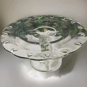 Vintage Indiana Glass Teardrop Pedestal Cake Stand Server Pristine Condition - Picture 1 of 8