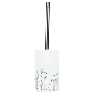 White Stoneware Seagull Toilet Brush Holder - Picture 1 of 4