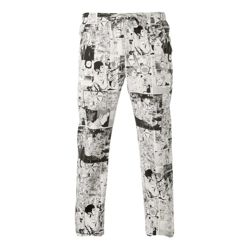 Pantalone Cuoco Alan Fumetto Bianco con Elastico - Giblor's - Pizzaiolo - Immagine 1 di 1