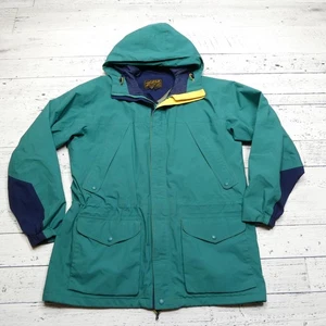 Vintage Eddie Bauer Jacket Mens XL Green Gore Tex Hooded Outdoor Parka 90s Style - Picture 1 of 11