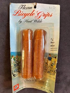 Vintage Flexon BICYCLE GRIPS by Hunt Wilde Orange/Copper Tone Original Package - Picture 1 of 5