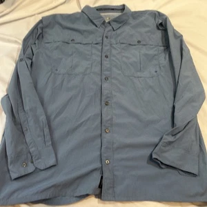 World Wide Sportsman Shirt Mens 3XL Blue Long Sleeve Vent Fishing Hiking - Picture 1 of 6