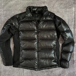 Women's The North Face Summit Series Shiny Black Down Nuptse Puffer Jacket Sz M - Picture 1 of 4
