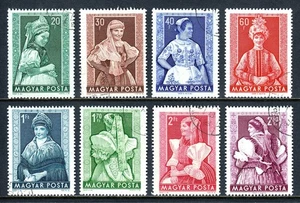 HUNGRÍA — SCOTT 1062-1069 — CONJUNTO DE DISFRACES PROVINCIALES 1953 — USADO — SCV $16 - Imagen 1 de 2