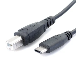 USB-C Type-c Male to USB B Type Male Data Cable Cord Phone Print*wl - Picture 1 of 3