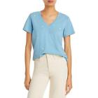 Rails Womens Blue Printed V-Neck Tee T-Shirt Top XS BHFO 1868
