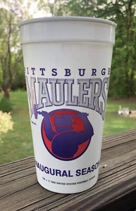 RARE VINTAGE 1983 USFL PITTSBURGH MAULERS FOOTBALL PLASTIC DRINKING CUP - Picture 1 of 10