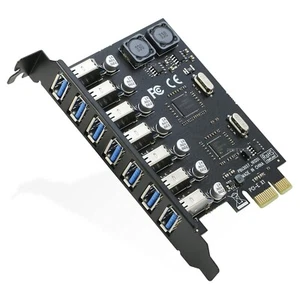 USB 3.0 PCI-e Express Adapter Card 7 Port 5Gbps , NEC Chipset (No Power Need) - Picture 1 of 7