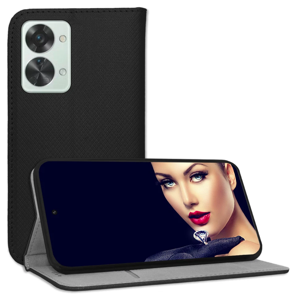 Custodia protettiva a libro per OnePlus Nord 2T Cover Bookstyle Case nero - Immagine 1 di 1