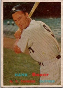 1957 Topps HANK BAUER New York Yankees #240 VG/EX Condition! (2) - Picture 1 of 2