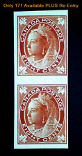 *RARE+RE-ENTRY* Canada Sc#72P PL PROOF PAIR Victoria (1897) LEAF -ONLY 171 AVAIL