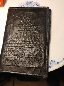 NOS Vintage Ukraine Odesa Bohdan Khmelnytsky Monument Leather Pebbled Wallet - Picture 1 of 10