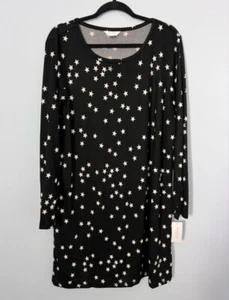 Woman’s Charter Club Black w/ Stars Sleep Shirt - Picture 1 of 5