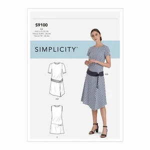 SIMPLICITY 9100 MISSES WOMEN'S DRESSES with variations Sizes 10 - 18 & 20W - 28W - Picture 1 of 4