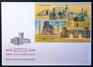 Aserbaidschan Azerbaijan Europa CEPT 2017, Burgen/Castles, FDC, Block souv.sheet - Bild 1 von 1