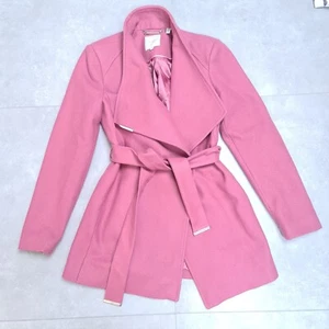 Ted Baker Rosess rosa kurz Wollmischung Wickelgürtel Mantel Jacke Gr. 2 UK 10 - Bild 1 von 7