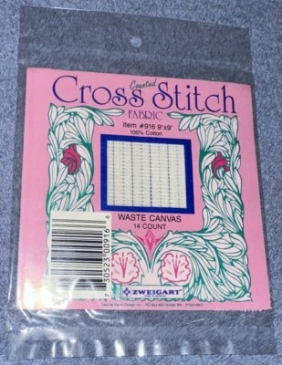 Ponto cruz contado NIP ZWEIGART 9x9" 14 unidades desperdício de lona item #916 novo na embalagem - Imagem 1 de 2