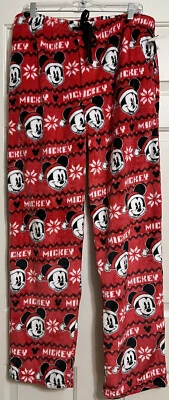 NUEVO CON ETIQUETAS Mickey Mouse Talla L Rojo Polar Navidad Pijama Pantalones Hombre Foto 1 de 4