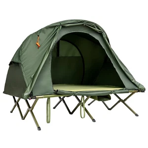 Patiojoy 2-Person Folding Camping Tent Cot Outdoor Elevated Tent w/External - Picture 1 of 8