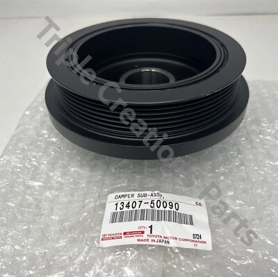 Genuine Toyota 2Uzfe Damper Pulley Crankshaft Sub-Assy 13407-50090 OEM - Image 1 of 4