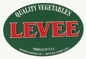 Vintage Levee Brand Florida Vegetable Unused Crate Label South Bay, Florida - Picture 1 of 1