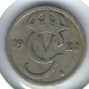 1921 Schweden 10 Erz Gustaf V Nickel-Bronze Münze! (#5) - Bild 1 von 2