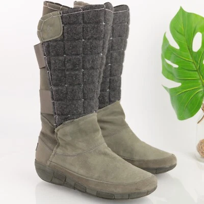 Cushe Women's QuiltTrip Boot Size 11 Tall Waterproof Pull On Gray Suede Quilted - Image 1 of 4