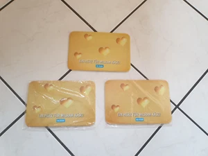 3 Schneidebretter aus Hartplastik, gelb mit Herzen - MILRAM Werbeartikel - Bild 1 von 1