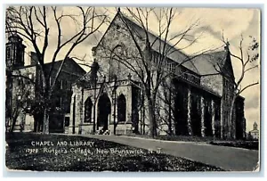 1907 Chapel And Library Rutger's College New Brunswick New Jersey NJ Postcard - Picture 1 of 2