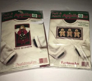 Vintage Weihnachten Filz Stoff Applikationen Set Lebkuchen & Engel Old Stock 1995 - Bild 1 von 10