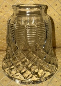 1 Vtg Glass Shade Diamond Etch Hurricane 1.5” Fitter Lamp Light Pendant - Picture 1 of 2