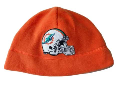 NFL Miami Dolphins Winter Hat Skull Cap Beanie Fleece Warm Orange Helmet OSFM Cover